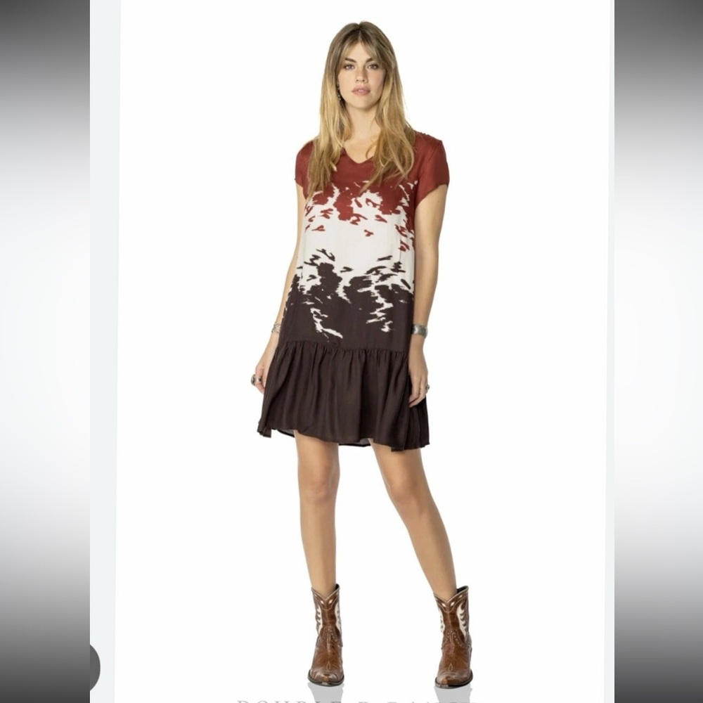 Double D Ranch Red and Brown Patterned Dress